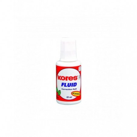 Corector fluid (pasta corectoare) Kores KO69101, 20ml, pe baza de solvent, cu pensula