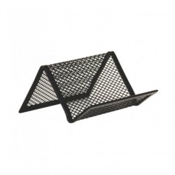 Suport pentru carti de vizita Office Cover, plasa metalica, 5.6x6.6x11.4cm, metalic, negru