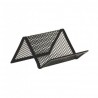 Suport pentru carti de vizita Office Cover, plasa metalica, 5.6x6.6x11.4cm, metalic, negru