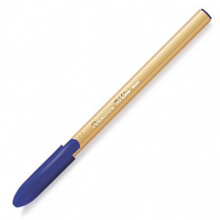 Pix cu capac Radius Tri Line Gold, 1 mm, corp auriu, scris albastru