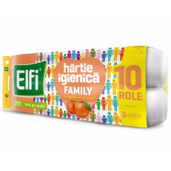 Hartie igienica parfumata Elfi Family, 3 straturi, 10 role/bax