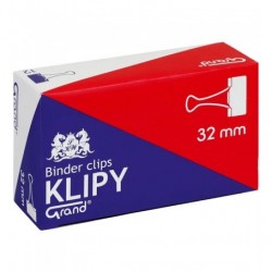 Clipsuri metalice Grand, 32mm, negre, cutie 12 buc