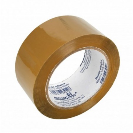 Banda adeziva Office-Cover, pentru ambalare, latime 48mm x lungime 100 metri, maro