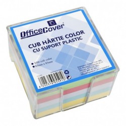 Cub de hartie cu suport  Office Cover, 500 coli, 85x85mm, 5 culori