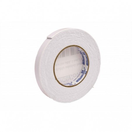 Banda dublu adeziva Office-Cover, buretata, 18mm x 5m, alb