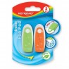 Radiera Keyroad FunPod, diverse culori, rotativa, protectie plastic, blister 2 buc