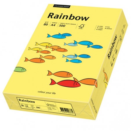 Hartie colorata Rainbow, galben intens , A4 , 500 coli/top, 80gr/mp
