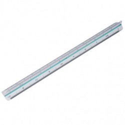 Rigla Office Cover, 30cm, plastic, triunghiulara, 6 scale
