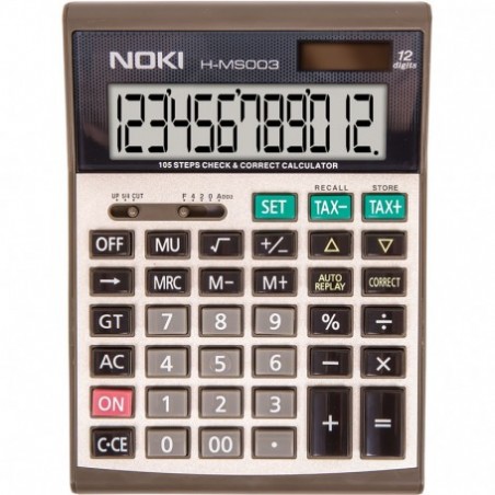 Calculator de birou Noki, 12 digiti, alimentare baterie + solar, ecran inclinat