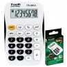 Calculator de birou TOOR, 8 digiti, alimentare baterie, alb/negru