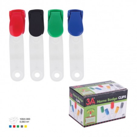 Clips pentru ecuson Ark 1092, plastic, diverse culori