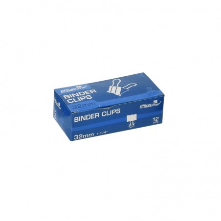 Clipsuri metalice Office Cover, 32mm, negre, cutie 12 buc