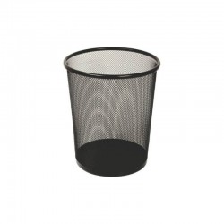Cos de gunoi pentru birou CNX, pentru hartie, 12 litri, 24x27cm, plasa metalica, negru