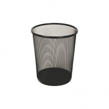 Cos de gunoi pentru birou CNX, pentru hartie, 12 litri, 24x27cm, plasa metalica, negru