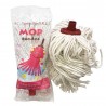 Mop de bumbac cu fibre albe si montura din plastic, 180 gr, TAMIRA