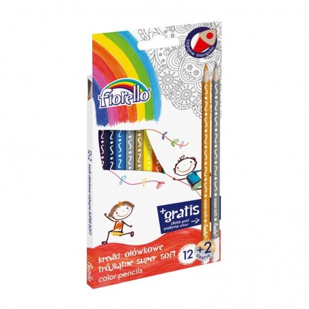 Creioane colorate Fiorello Soft, 12 culori