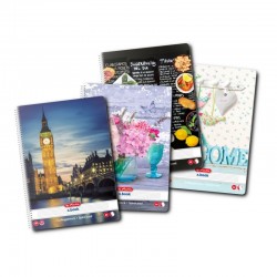 Caiet cu spira A4, 100 file, dictando, HERLITZ X.BOOK ENJOY LIFE