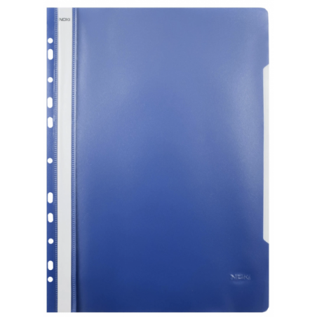 Dosar cu sina Noki 482011-140, plastic, albastru inchis, multiperforatii pentru arhivare, colturi rotunjite, set 25 buc