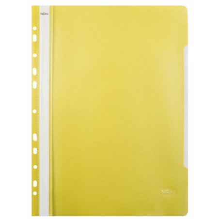 Dosar cu sina Noki 482011-030, plastic, galben, multiperforatii pentru arhivare, colturi rotunjite, set 25 buc