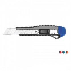 Cutter Kangaro Miles, lama 18mm, plastic, profesional, auto block,spatiu stocare pentru 2 lame extra, diverse culori