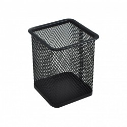 Suport instrumente de scris Office Cover, 8x8x10cm, plasa metalica, negru