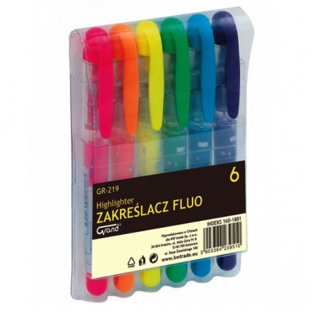Textmarker Grand, 1-3.4mm, varf tesit, set 6 culori