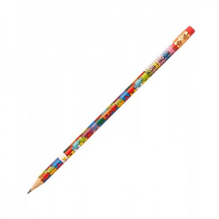 Creion grafit HB, cu guma de sters, corp rotund, Koh-I-Noor