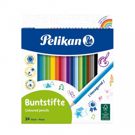 Creioane colorate Pelikan, 24 culori