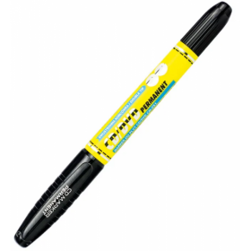 Marker permanent Grand, doua capete, 0.8mm / 3.8mm, pentru CD, varf rotund, negru