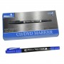 Marker permanent Office-Cover, doua capete, 0.4mm / 3.0mm, pentru CD, albastru