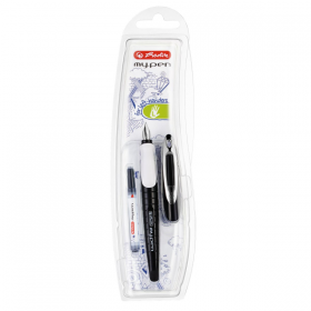Stilou Herlitz My Pen, penita iridium, alimentare rezerve, grip cauciucat, (+1 rezerva)
