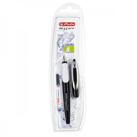 Stilou Herlitz My Pen, penita iridium, alimentare rezerve, grip cauciucat, (+1 rezerva)