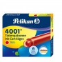 Patroane cerneala scurte (rezerve) Pelikan , cerneala rosie, set 6 buc