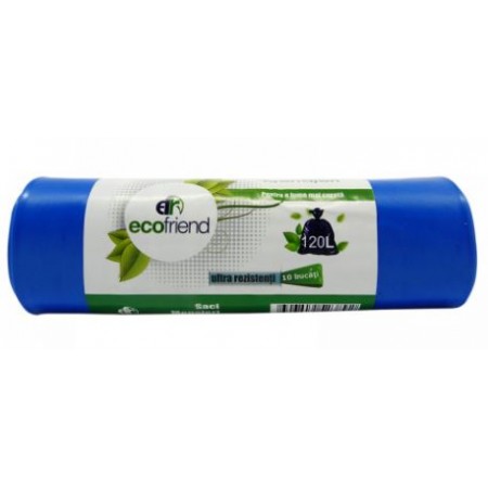 Saci menajeri de 120l, 10 bucati/rola, ECOFRIEND, diferite culori