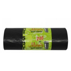 Saci menajeri negri ultrarezistenti, 240l, 10 bucati/rola, MICA'S