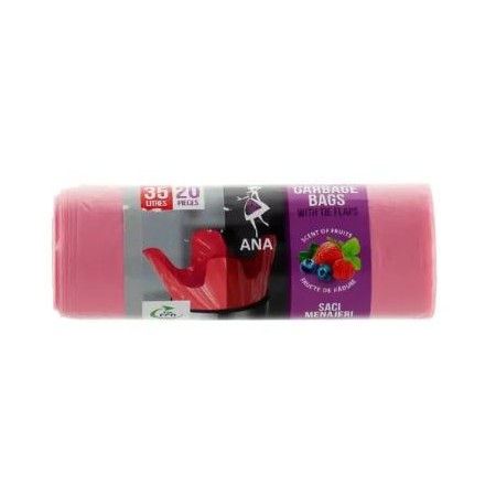 Saci menajeri roz de 35l, 20 bucati/rola, ANNA