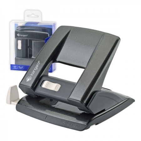 Perforator Kangaro AION-30, 30 coli, metalic, alb/negru/turquoise