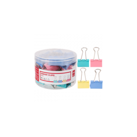 Clipsuri metalice Deli 8553 A, 32mm, diverse culori, cutie PVC 24 buc