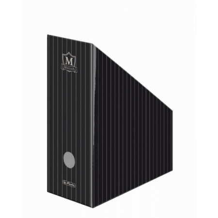 Suport documente Herlitz, 11cm, vertical, carton, albastru / negru