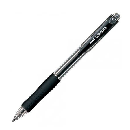 Pix cu bila, 0.7mm, cu mecanism, corp transparent, UNI-BALL LAKNOCK