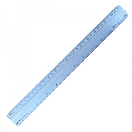 Rigla Office Cover, 30cm, aluminiu