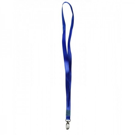 Snur textil pentru ecuson CNX, LUX, 1.5cm, albastru, pindere tip carabina mare