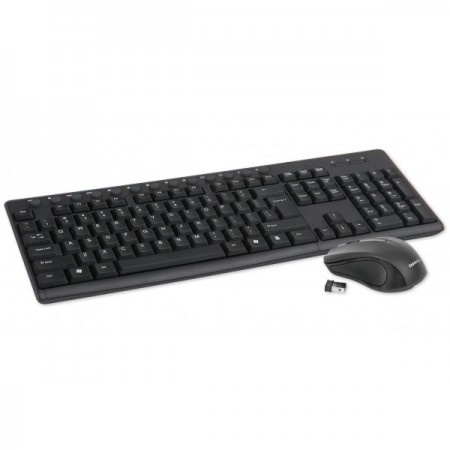 Set tastatura multimedia + mouse, 1200 dpi, Omega, wireless, negru