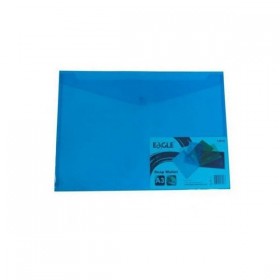 Mapa plastic Eagle, cu capsa, A5, transparent / albastru