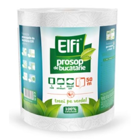 Rola prosop de hartie Elfi, 2 straturi, 50 m/rola