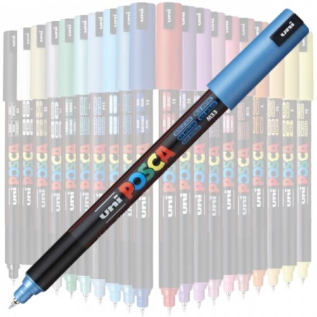 Marker UNI Posca, varf fin metalic, 0.7mm