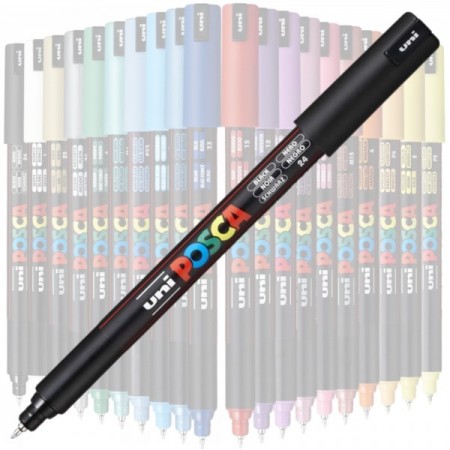 Marker UNI Posca, varf fin metalic, 0.7mm