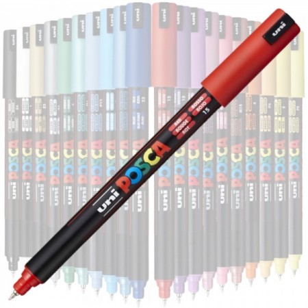 Marker UNI Posca, varf fin metalic, 0.7mm