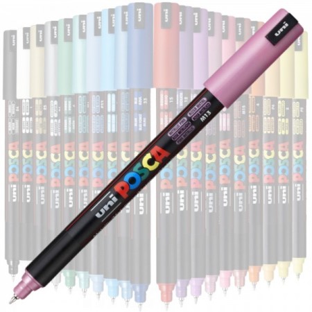 Marker UNI Posca, varf fin metalic, 0.7mm