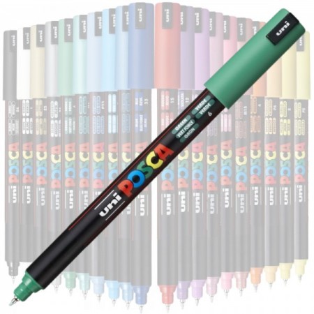 Marker UNI Posca, varf fin metalic, 0.7mm